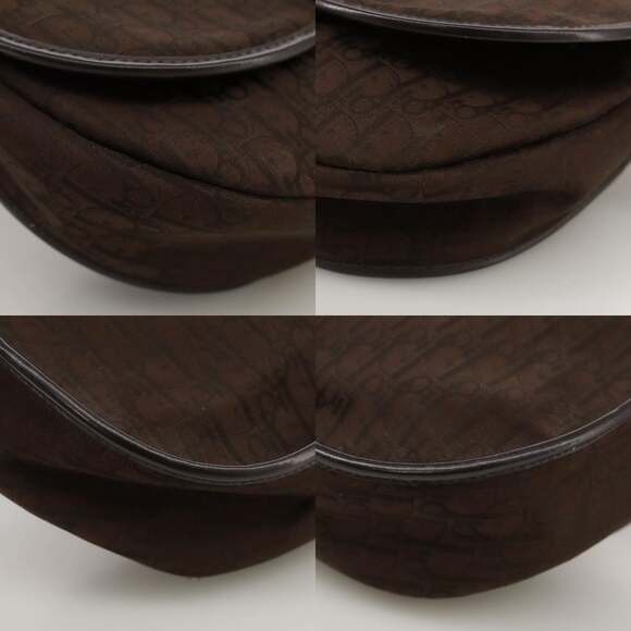 DIOR Trotter Canvas Shoulder Bag Brown Gold - Picture 10 of 13